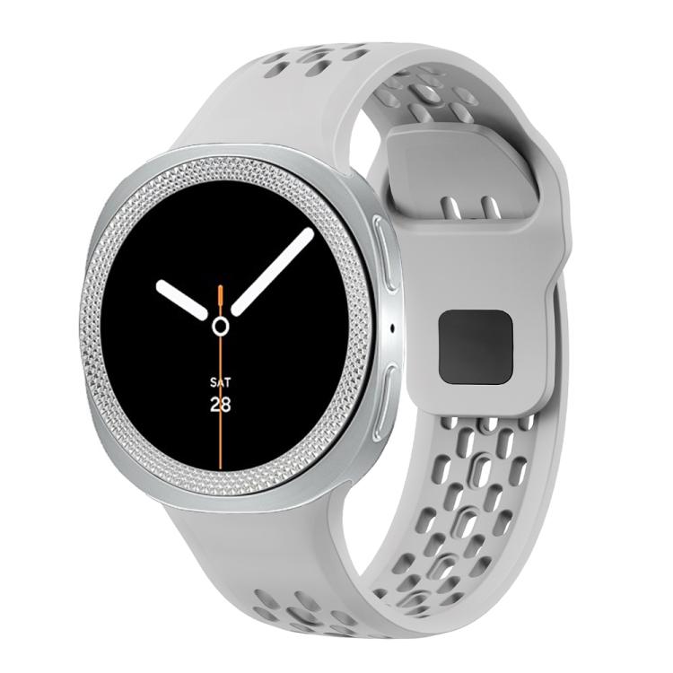 For Samsung Galaxy Watch8 44mm Rhombic Texture Bezel and Black Reverse Buckle Silicone Watch Band