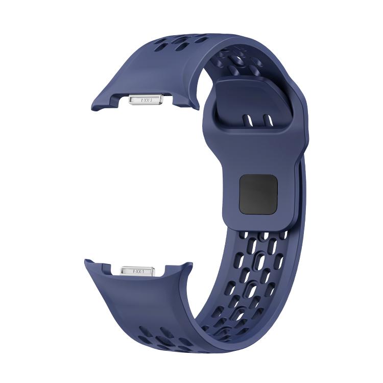 For Samsung Galaxy Watch8 44mm Rhombic Texture Bezel and Black Reverse Buckle Silicone Watch Band