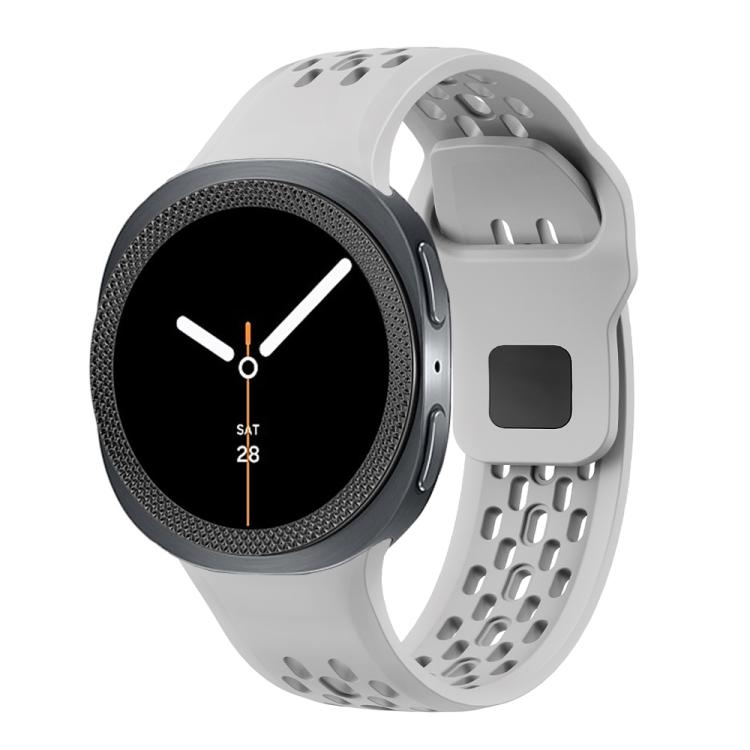For Samsung Galaxy Watch8 44mm Rhombic Texture Bezel and Black Reverse Buckle Silicone Watch Band