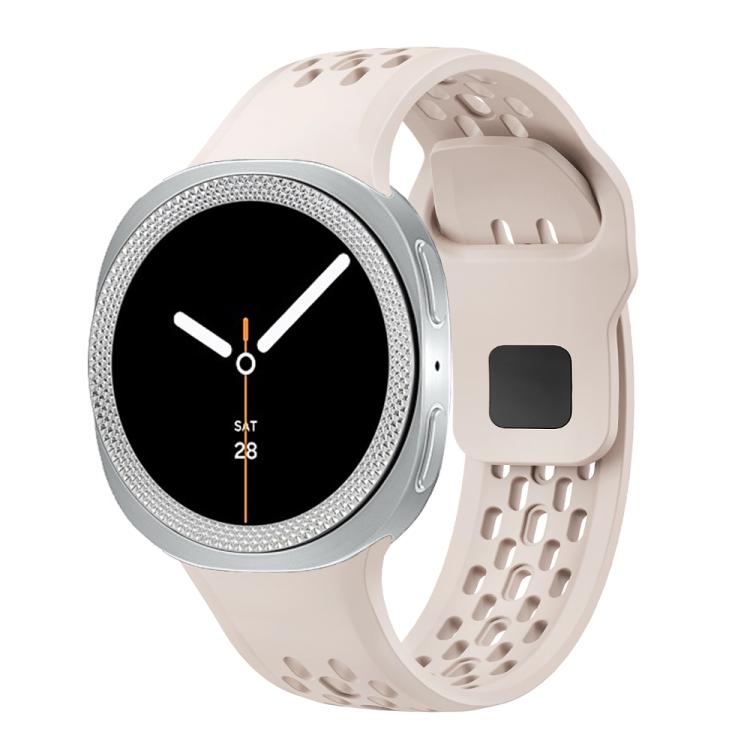 For Samsung Galaxy Watch8 40mm Rhombic Texture Bezel and Black Reverse Buckle Silicone Watch Band