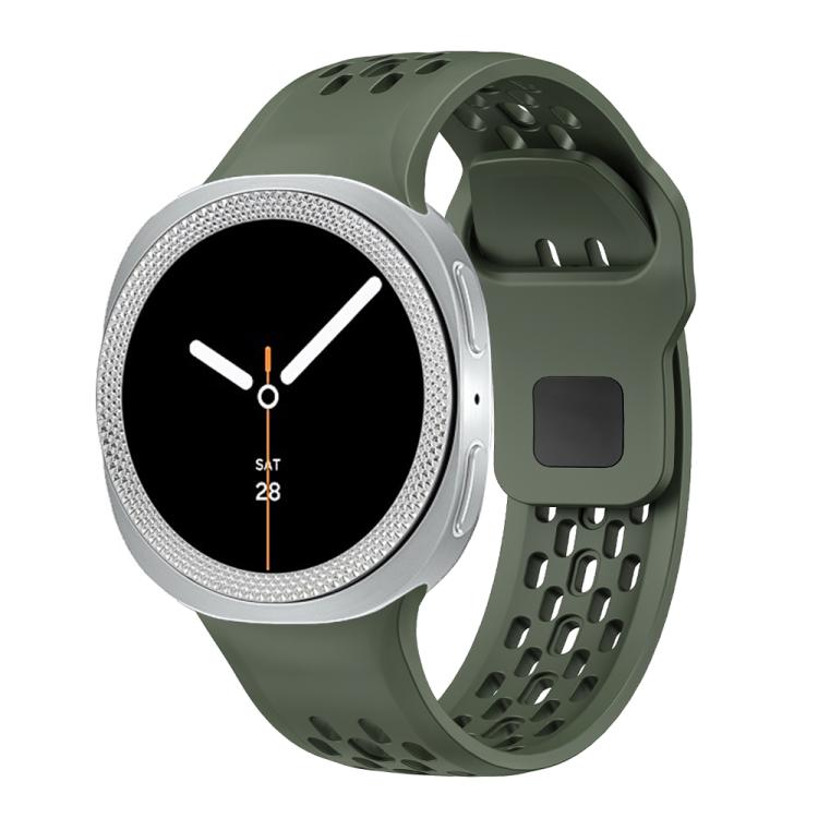 For Samsung Galaxy Watch8 40mm Rhombic Texture Bezel and Black Reverse Buckle Silicone Watch Band