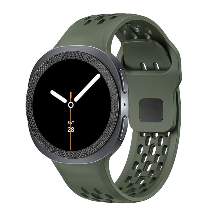 For Samsung Galaxy Watch8 40mm Rhombic Texture Bezel and Black Reverse Buckle Silicone Watch Band