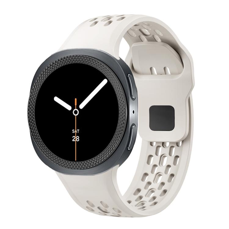 For Samsung Galaxy Watch8 40mm Rhombic Texture Bezel and Black Reverse Buckle Silicone Watch Band