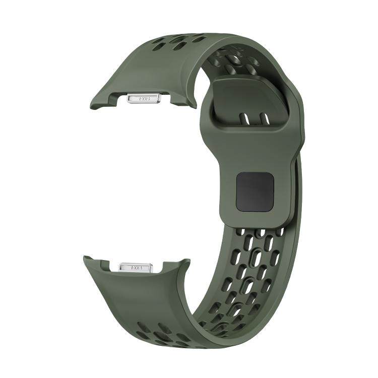 For Samsung Galaxy Watch8 40mm Diamond Bezel and Black Reverse Buckle Silicone Watch Band