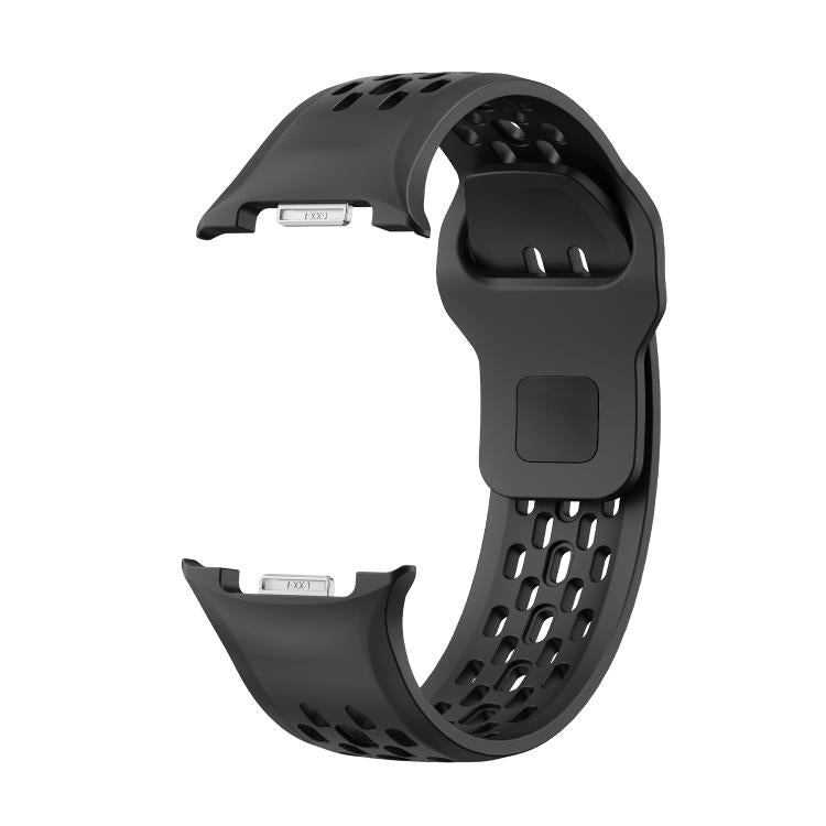 For Samsung Galaxy Watch8 44mm Speed Bezel and Black Reverse Buckle Silicone Watch Band