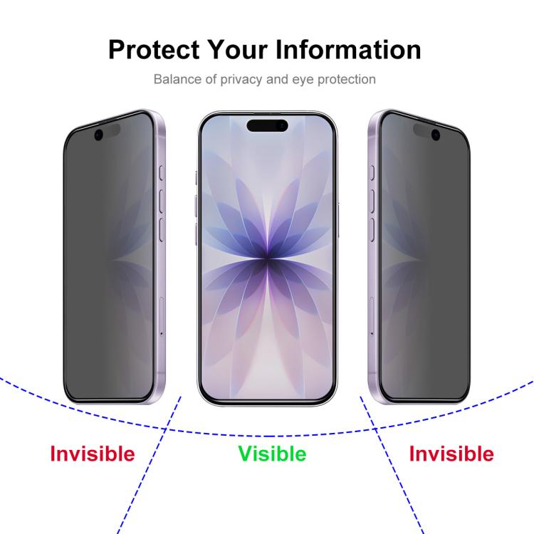 For iPhone 17 JUNSUNMAY 25pcs Silk Print Full Coverage Privacy Tempered Glass Film