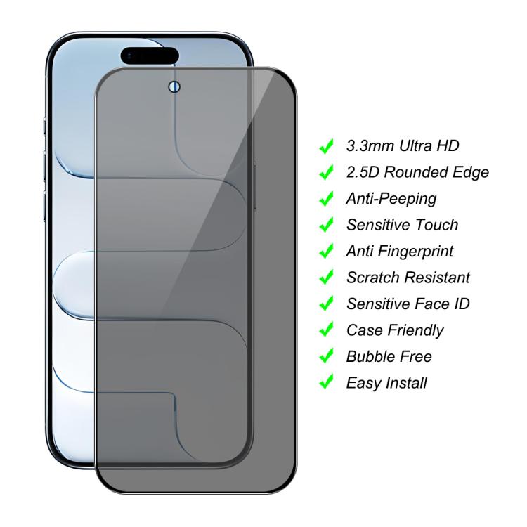 For iPhone Air JUNSUNMAY 25pcs Silk Print Full Coverage Privacy Tempered Glass Film