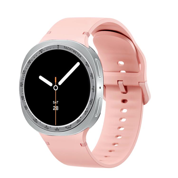 For Samsung Galaxy Watch8 40mm Speed Bezel and Solid Color Stitched Silicone Watch Band