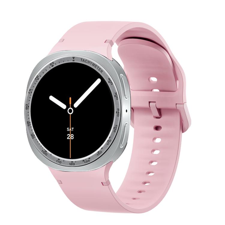 For Samsung Galaxy Watch8 40mm Speed Bezel and Solid Color Stitched Silicone Watch Band