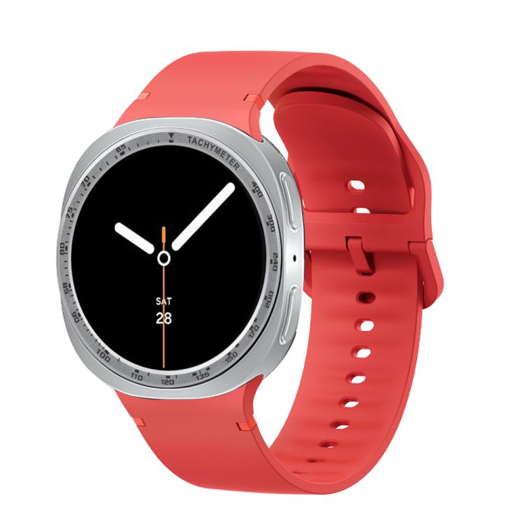 For Samsung Galaxy Watch8 40mm Speed Bezel and Solid Color Stitched Silicone Watch Band