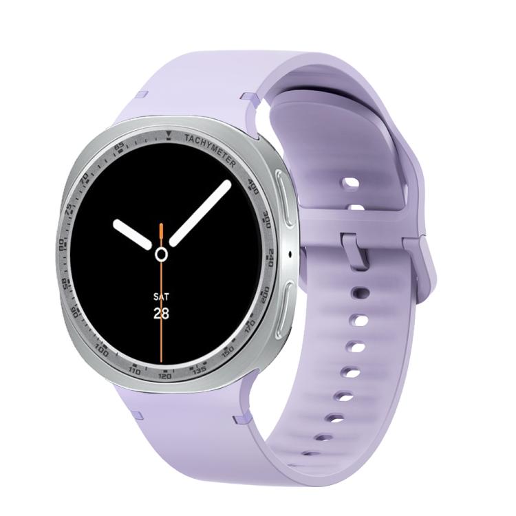 For Samsung Galaxy Watch8 40mm Speed Bezel and Solid Color Stitched Silicone Watch Band