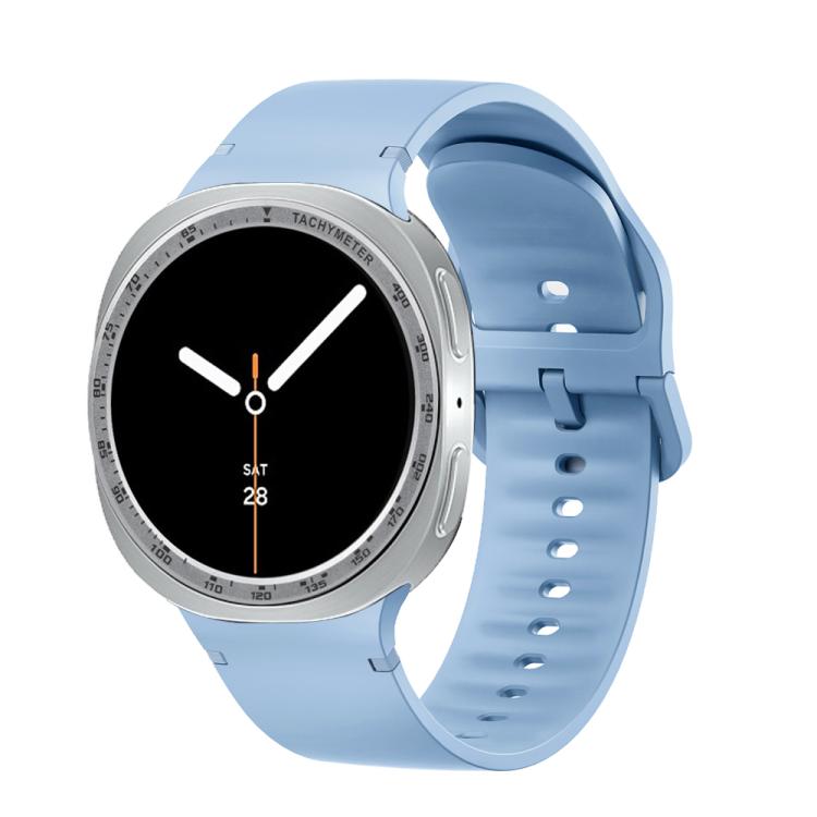 For Samsung Galaxy Watch8 40mm Speed Bezel and Solid Color Stitched Silicone Watch Band