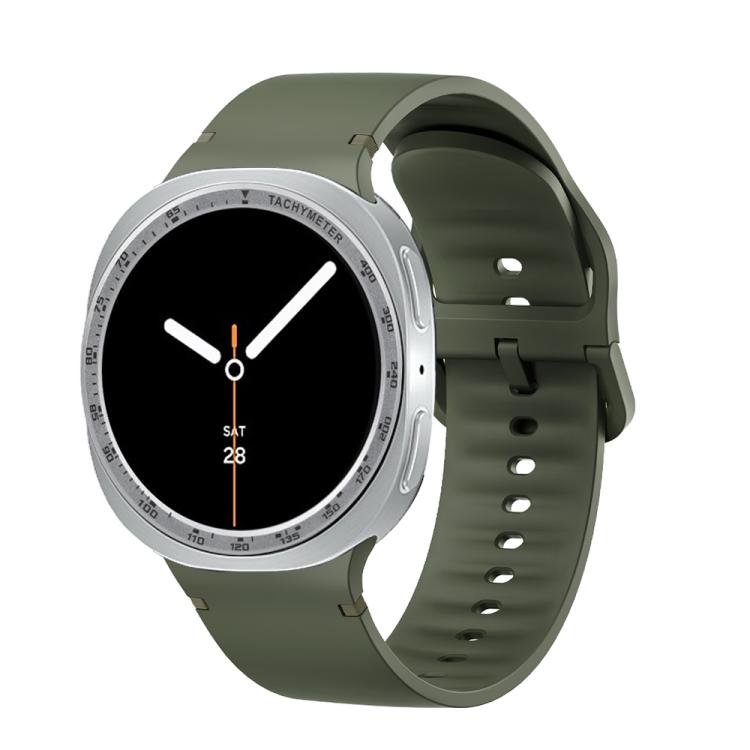 For Samsung Galaxy Watch8 40mm Speed Bezel and Solid Color Stitched Silicone Watch Band