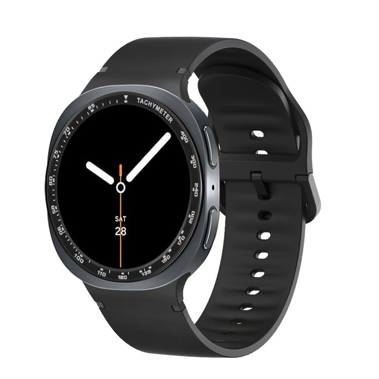 For Samsung Galaxy Watch8 40mm Speed Bezel and Solid Color Stitched Silicone Watch Band