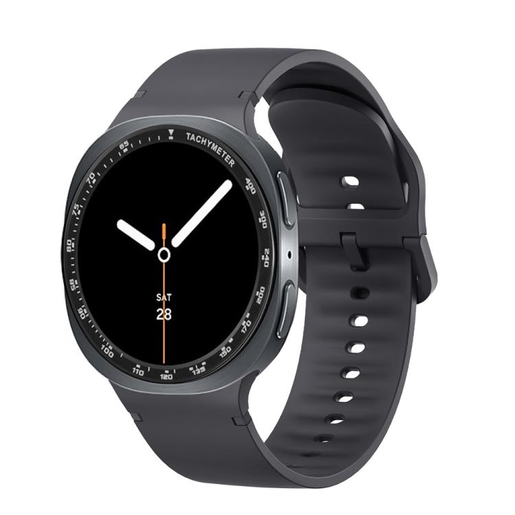 For Samsung Galaxy Watch8 40mm Speed Bezel and Solid Color Stitched Silicone Watch Band