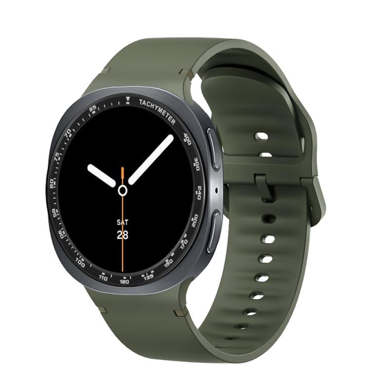 For Samsung Galaxy Watch8 40mm Speed Bezel and Solid Color Stitched Silicone Watch Band