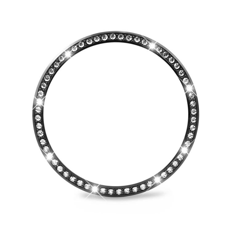 For Samsung Galaxy Watch8 40mm Diamond Bezel and Solid Color Stitched Silicone Watch Band