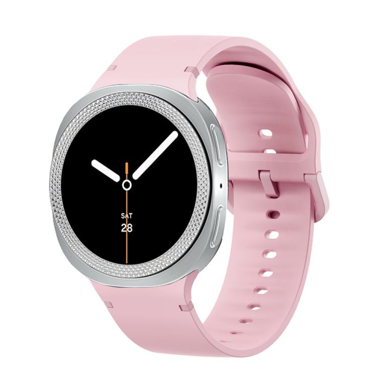 For Samsung Galaxy Watch8 40mm Rhombic Texture Bezel and Solid Color Stitched Silicone Watch Band