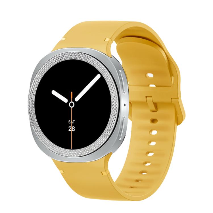 For Samsung Galaxy Watch8 40mm Rhombic Texture Bezel and Solid Color Stitched Silicone Watch Band