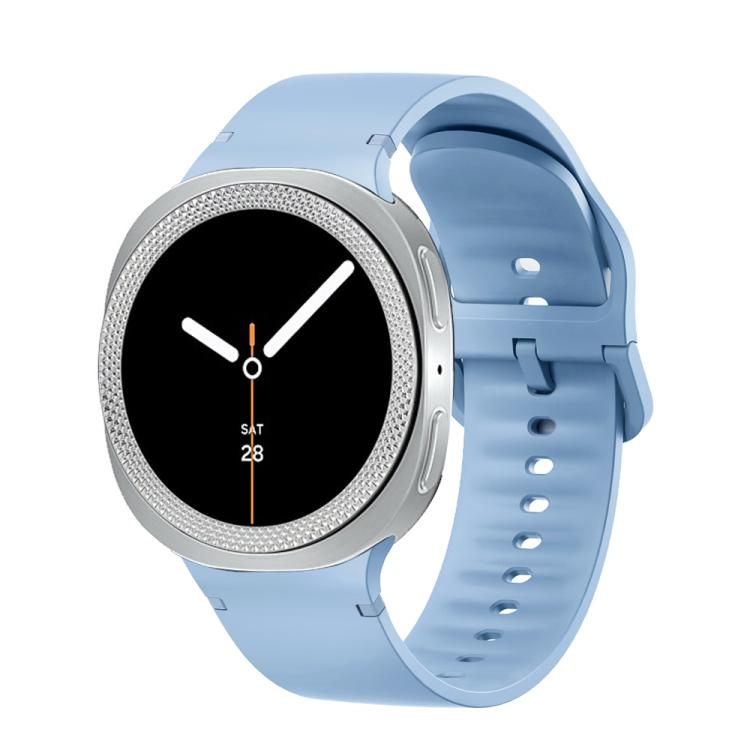 For Samsung Galaxy Watch8 40mm Rhombic Texture Bezel and Solid Color Stitched Silicone Watch Band