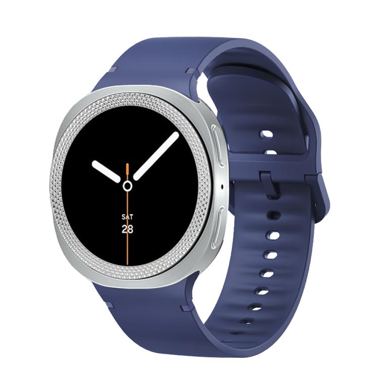 For Samsung Galaxy Watch8 40mm Rhombic Texture Bezel and Solid Color Stitched Silicone Watch Band
