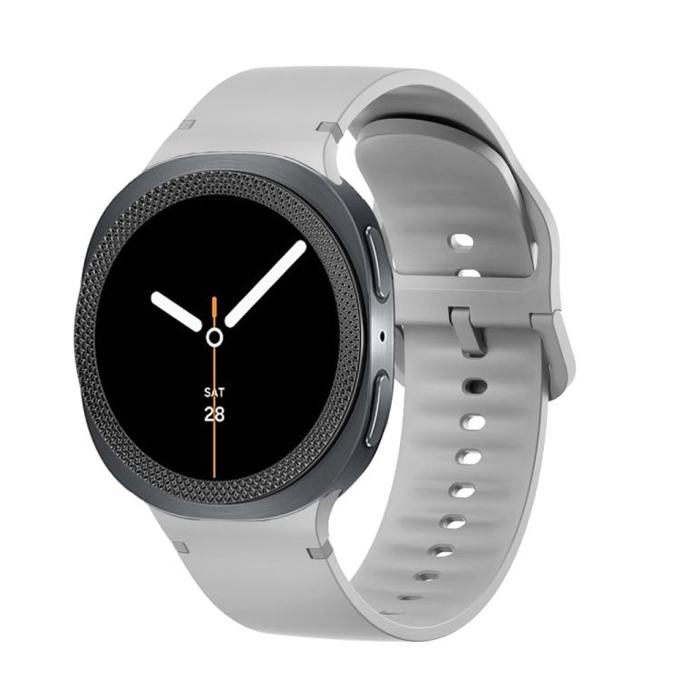 For Samsung Galaxy Watch8 40mm Rhombic Texture Bezel and Solid Color Stitched Silicone Watch Band