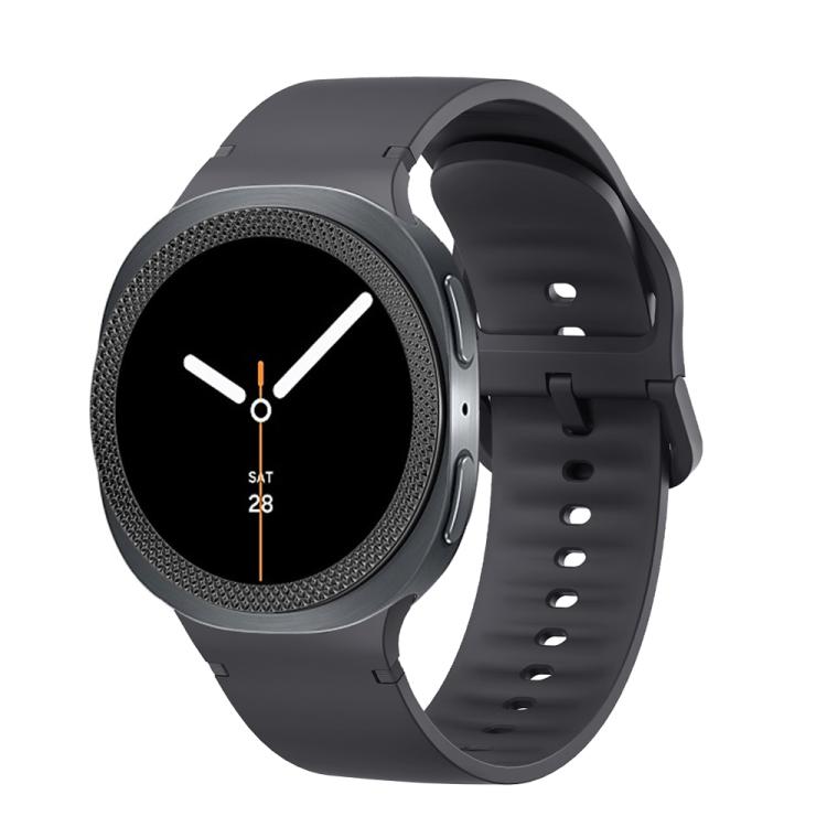 For Samsung Galaxy Watch8 40mm Rhombic Texture Bezel and Solid Color Stitched Silicone Watch Band