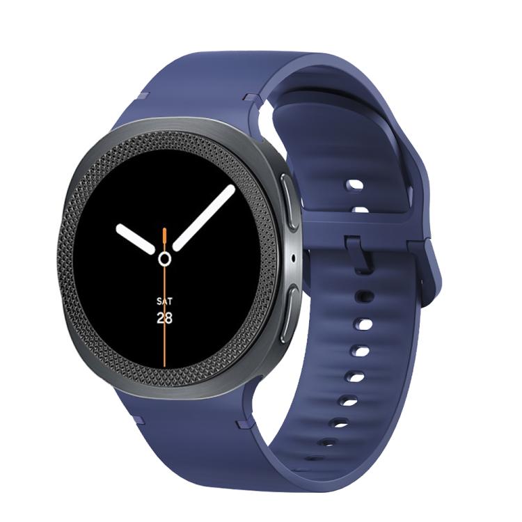 For Samsung Galaxy Watch8 40mm Rhombic Texture Bezel and Solid Color Stitched Silicone Watch Band