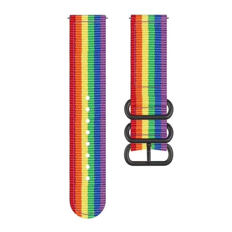 For Garmin Venu X1 Ring Buckle Nylon Canvas Watch Band