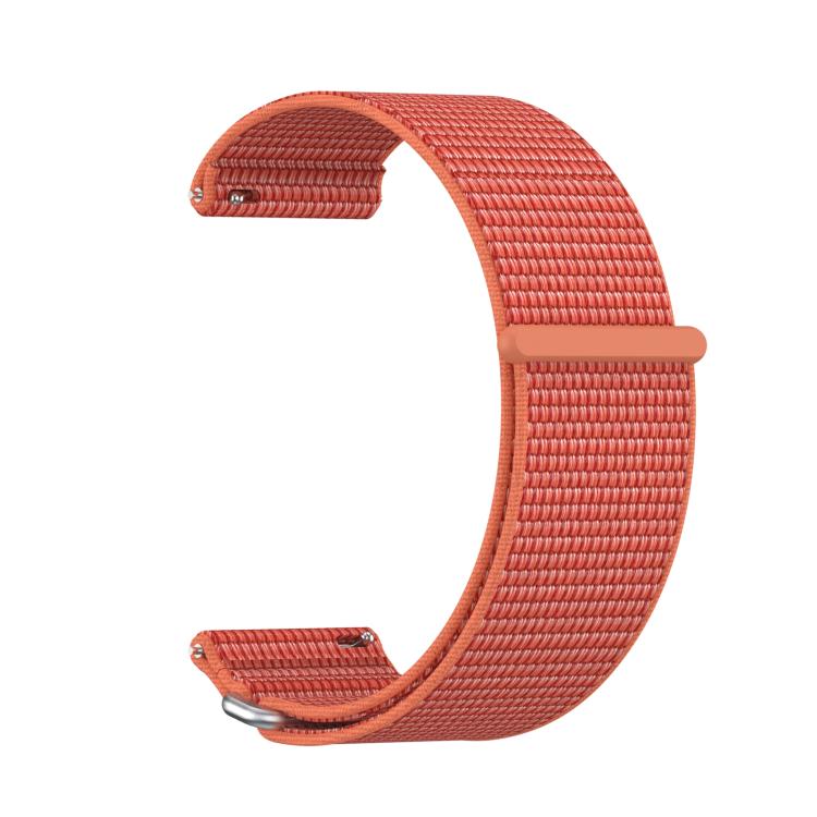 For Garmin Venu X1 Two Section Metal Ring Nylon Hook and Loop Fastener Watch Band - Rose Red