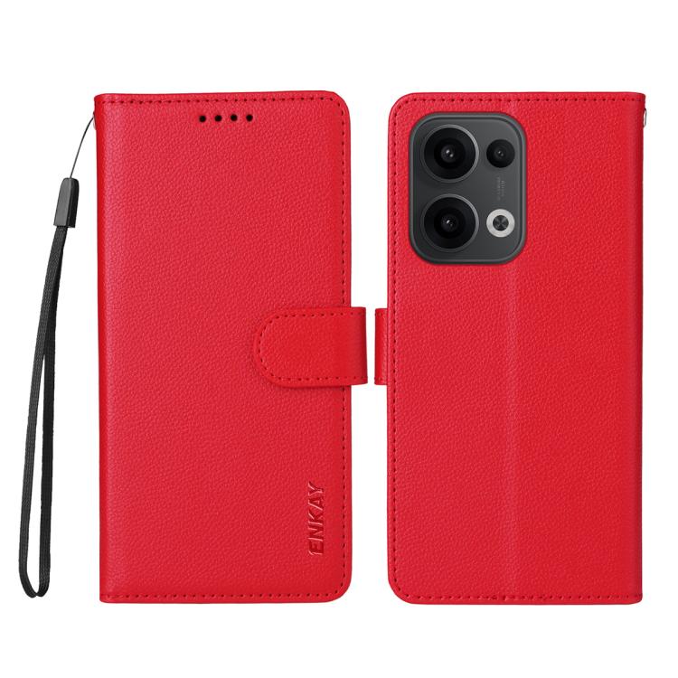 For OPPO Reno14 F / Reno14 / Reno13 Global ENKAY RFID Blocking Wallet Kickstand Litchi Texture Leather Phone Case