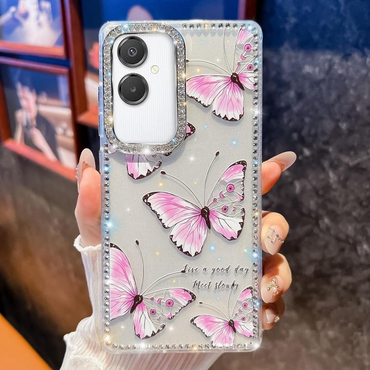 For Samsung Galaxy A07 5G Diamond Glitter Butterfly Pattern Shockproof Phone Case