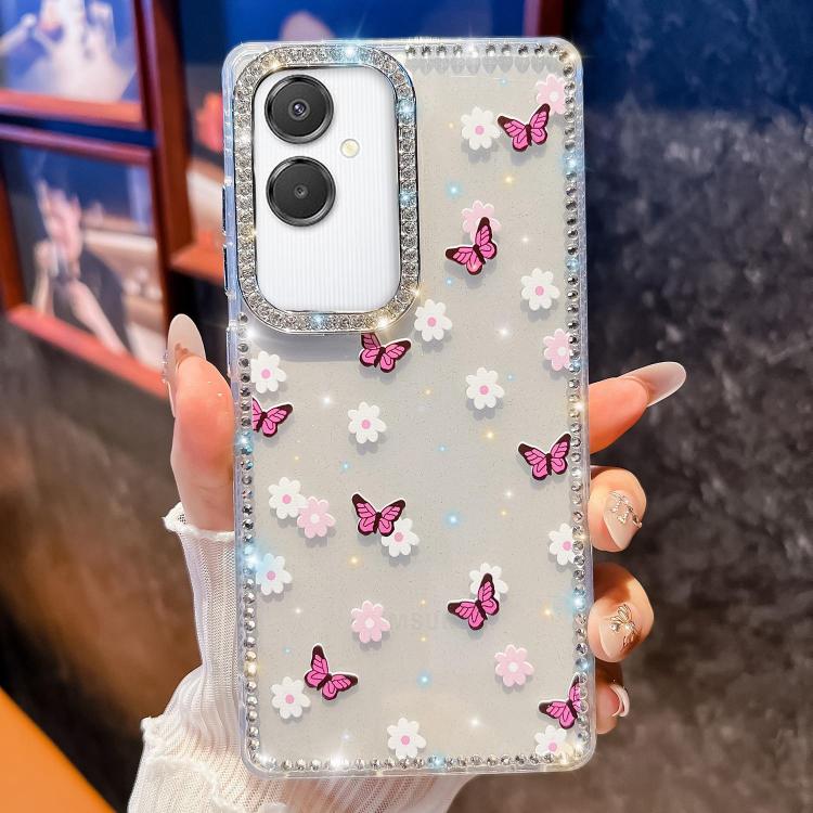 For Samsung Galaxy A07 5G Diamond Glitter Butterfly Pattern Shockproof Phone Case