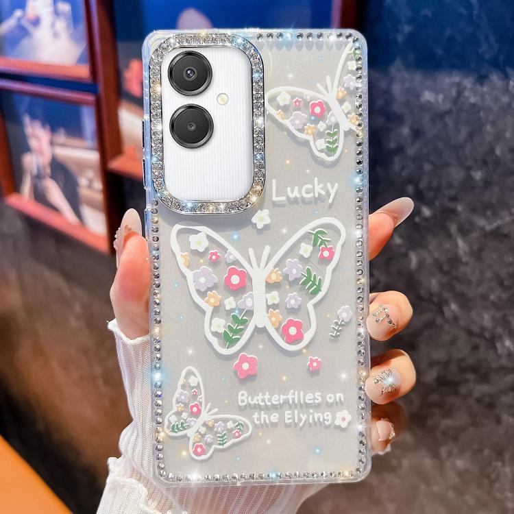 For Samsung Galaxy A07 5G Diamond Glitter Butterfly Pattern Shockproof Phone Case