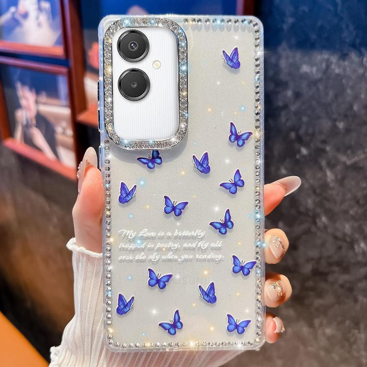 For Samsung Galaxy A07 5G Diamond Glitter Butterfly Pattern Shockproof Phone Case