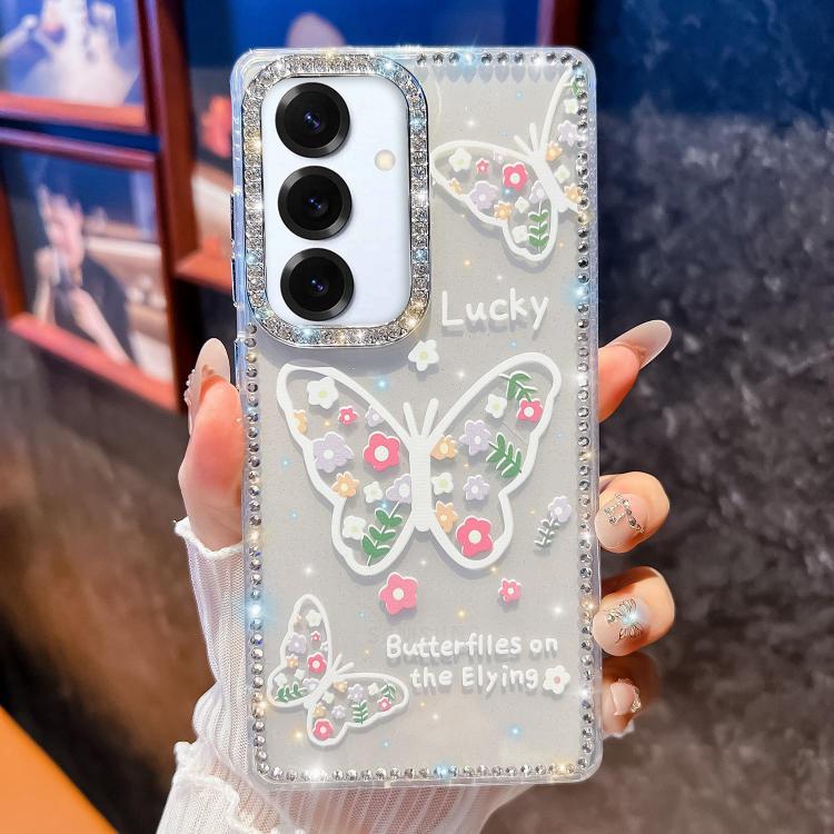 For Samsung Galaxy A17 5G Diamond Glitter Butterfly Pattern Shockproof Phone Case