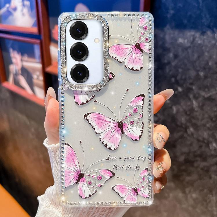 For Samsung Galaxy A16 5G Diamond Glitter Butterfly Pattern Shockproof Phone Case