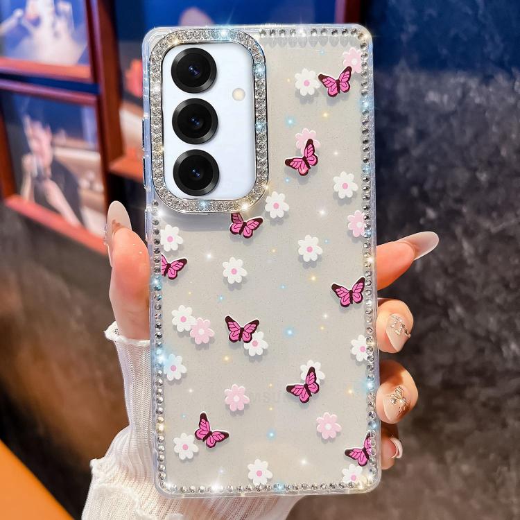 For Samsung Galaxy A16 5G Diamond Glitter Butterfly Pattern Shockproof Phone Case