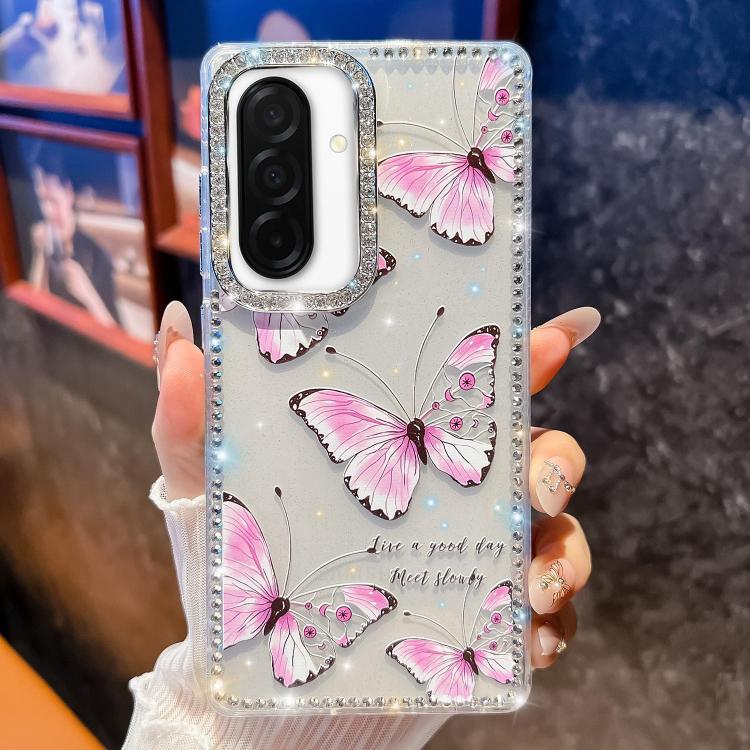 For Samsung Galaxy A26 5G Diamond Glitter Butterfly Pattern Shockproof Phone Case