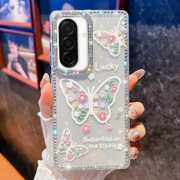 For Samsung Galaxy A26 5G Diamond Glitter Butterfly Pattern Shockproof Phone Case