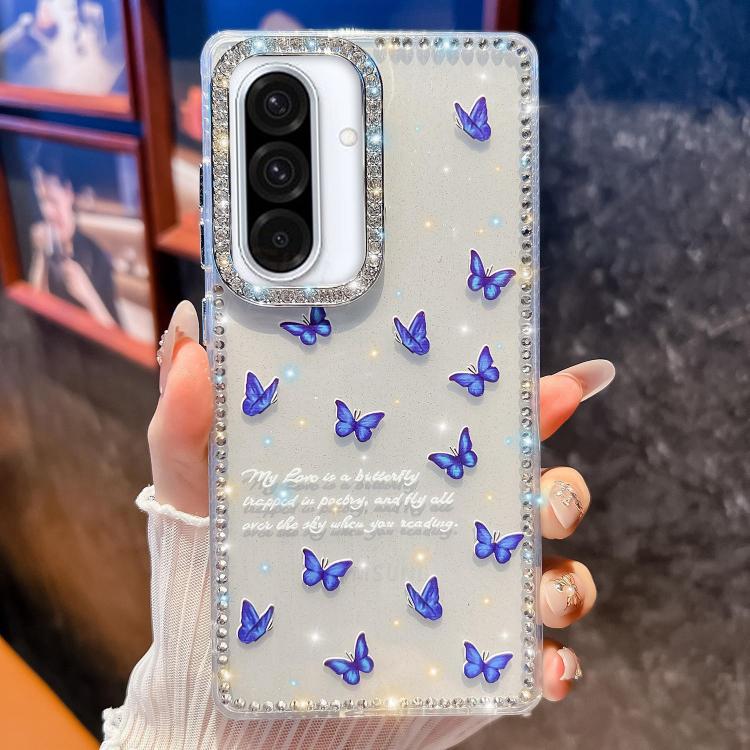 For Samsung Galaxy A36 Diamond Glitter Butterfly Pattern Shockproof Phone Case