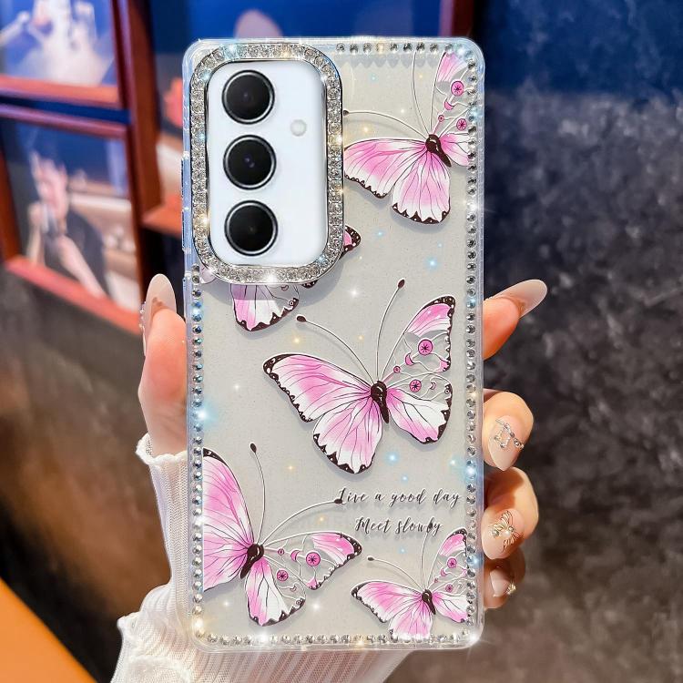 For Samsung GalaxyA56 5G Diamond Glitter Butterfly Pattern Shockproof Phone Case