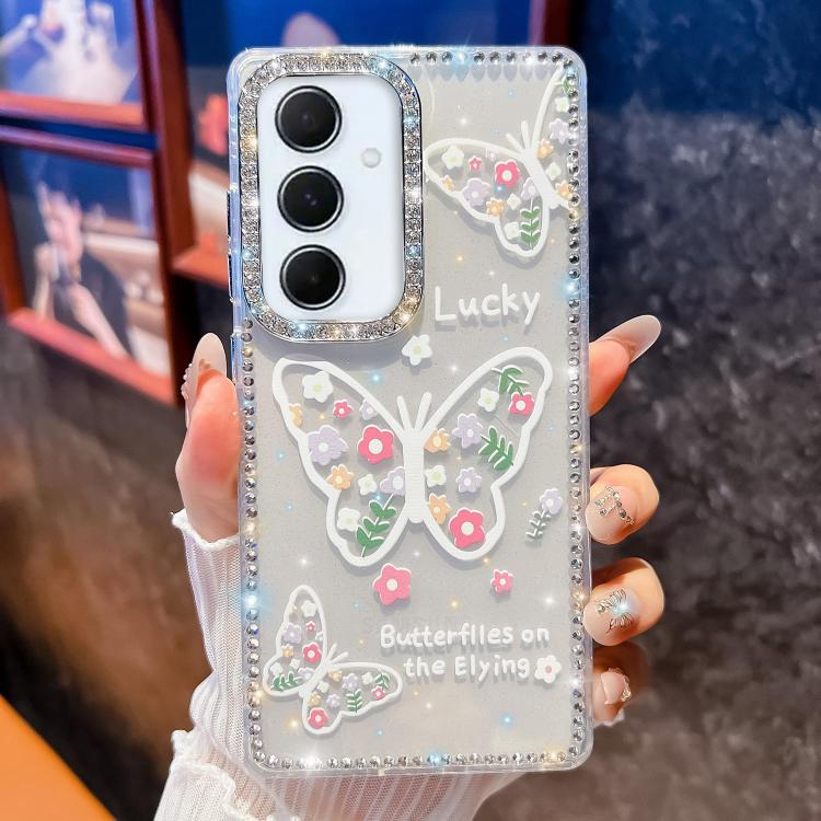 For Samsung GalaxyA56 5G Diamond Glitter Butterfly Pattern Shockproof Phone Case