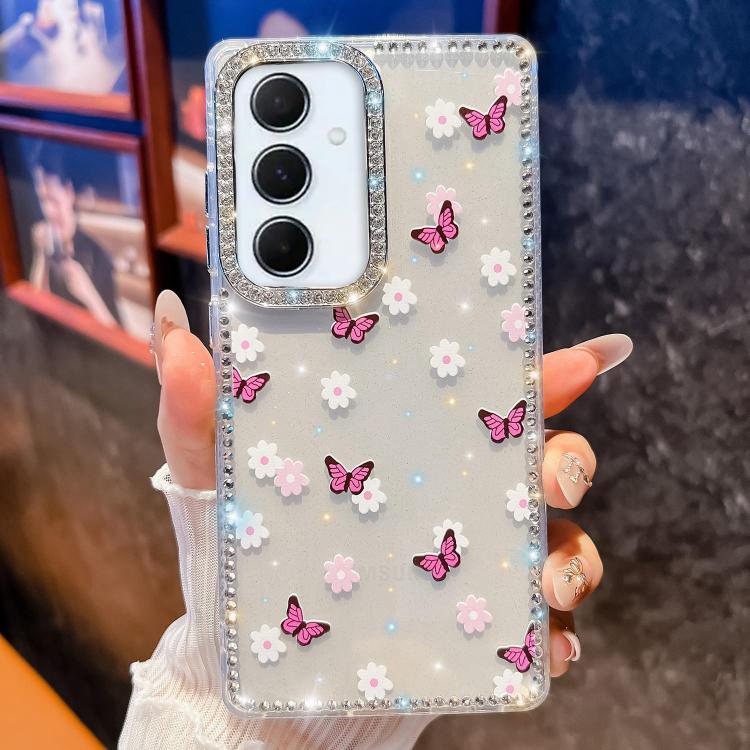 For Samsung Galaxy A15 5G Diamond Glitter Butterfly Pattern Shockproof Phone Case