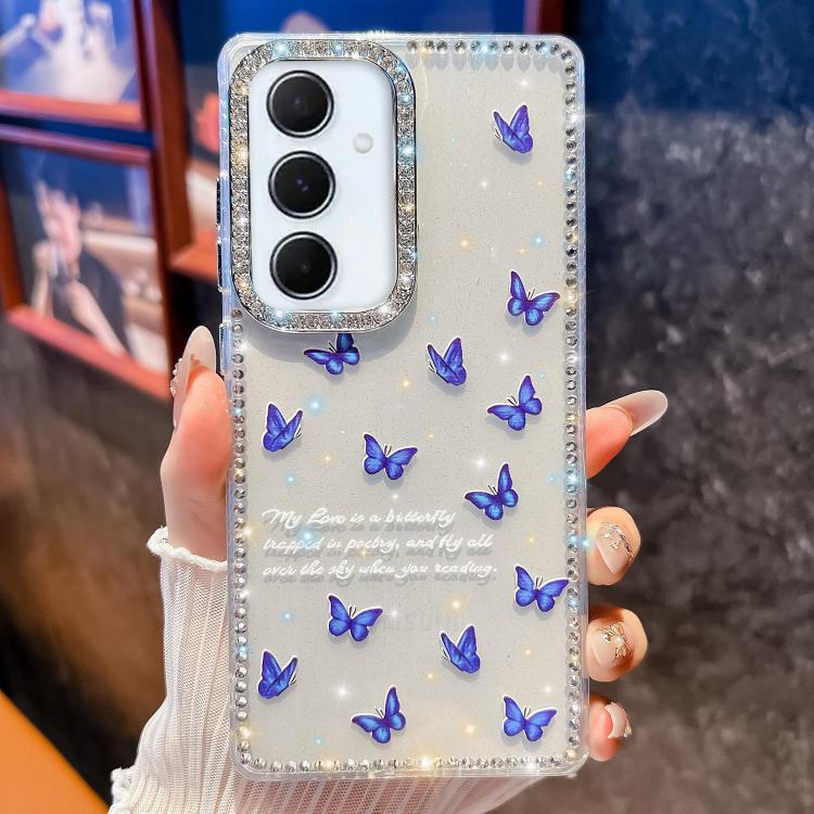For Samsung Galaxy A15 5G Diamond Glitter Butterfly Pattern Shockproof Phone Case