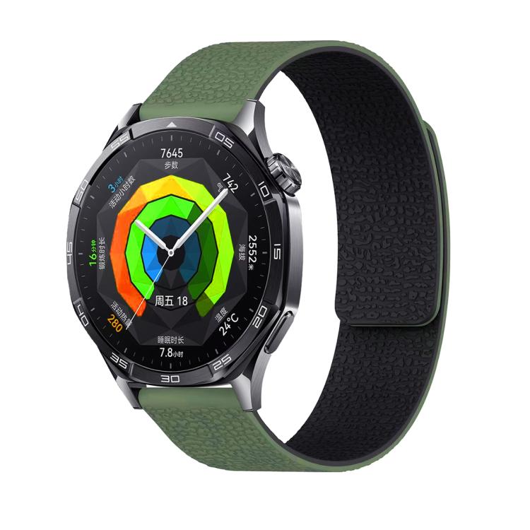 18mm Lychee Texture Soft Magnetic Silicone Watch Band