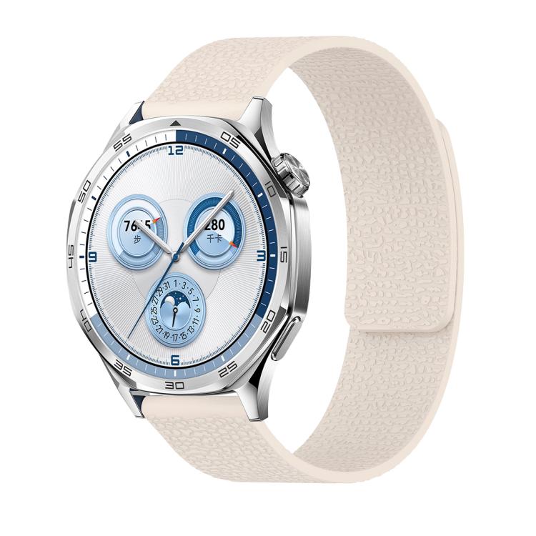 20mm Lychee Texture Soft Magnetic Silicone Watch Band