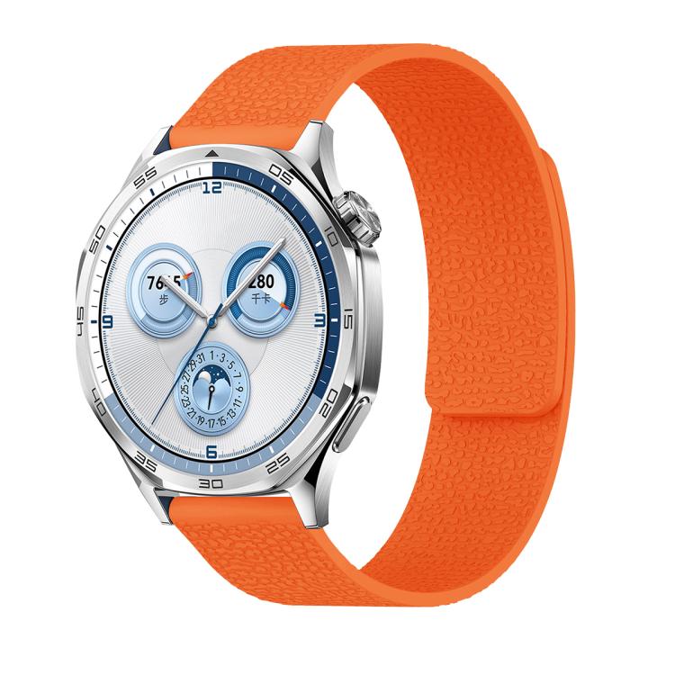 20mm Lychee Texture Soft Magnetic Silicone Watch Band