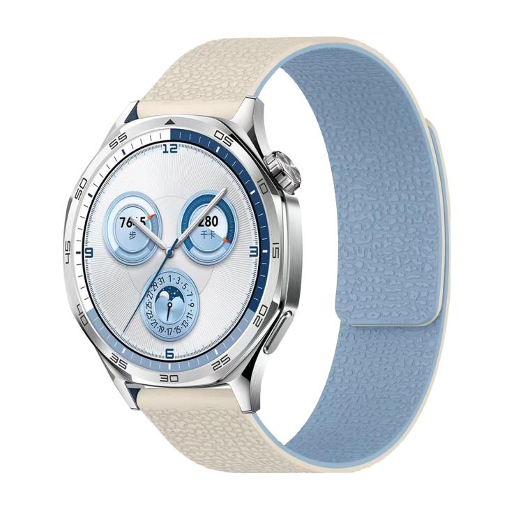 20mm Lychee Texture Soft Magnetic Silicone Watch Band