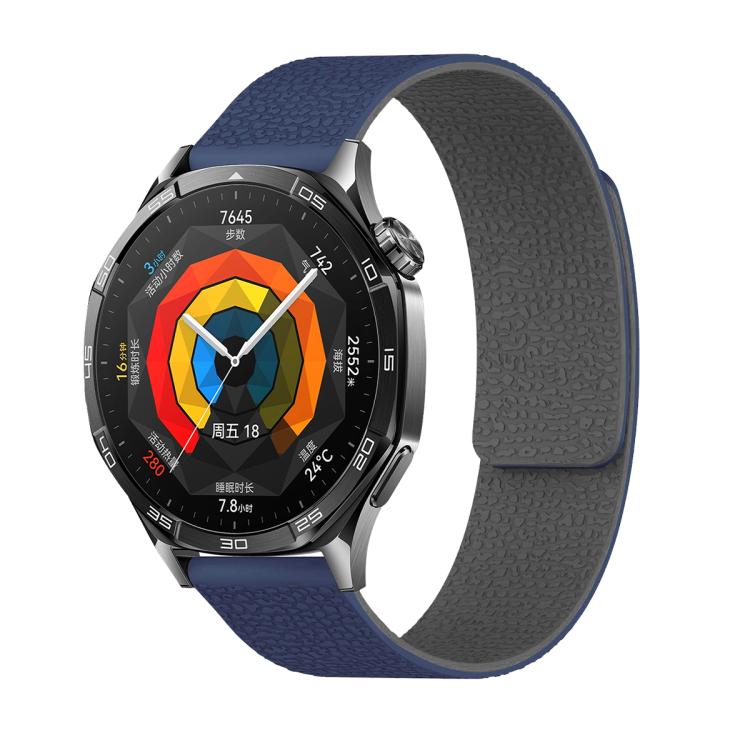 20mm Lychee Texture Soft Magnetic Silicone Watch Band